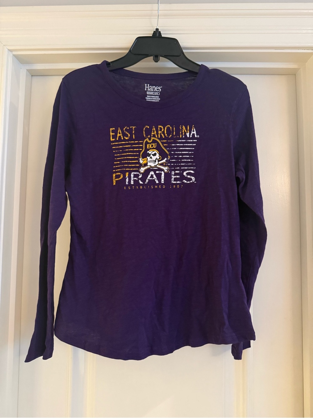 Hanes Purple East Carolina Pirates Long Sleeve Shirt